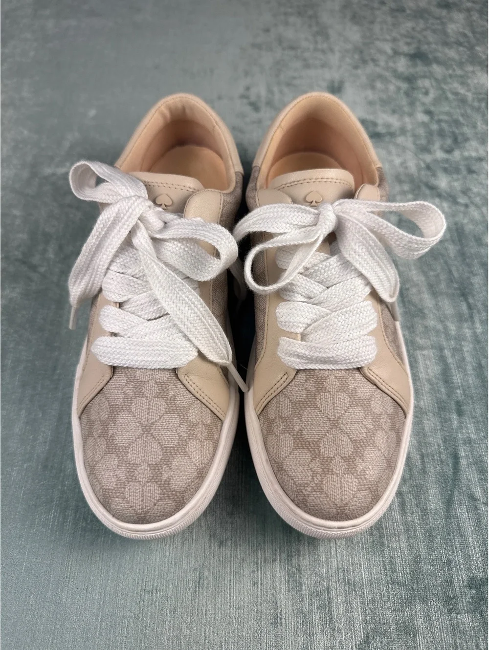 Kate Spade Erin Flower PVC Sneakers Beige Women’s 7B